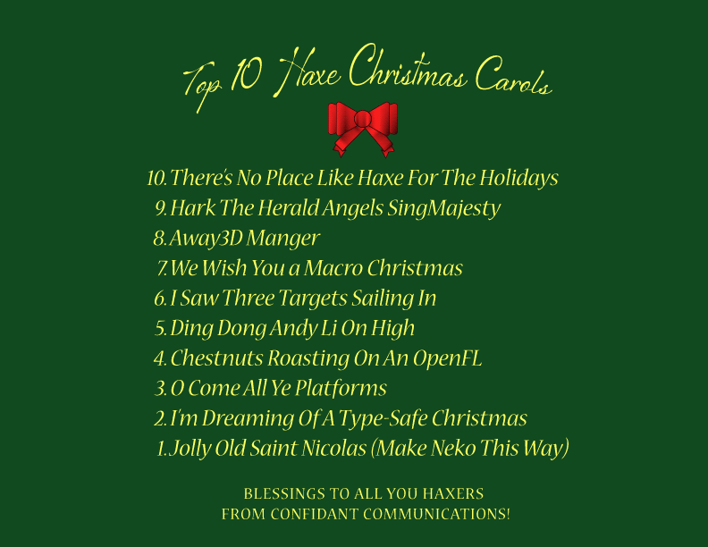 Top 10 Haxe Christmas Carols