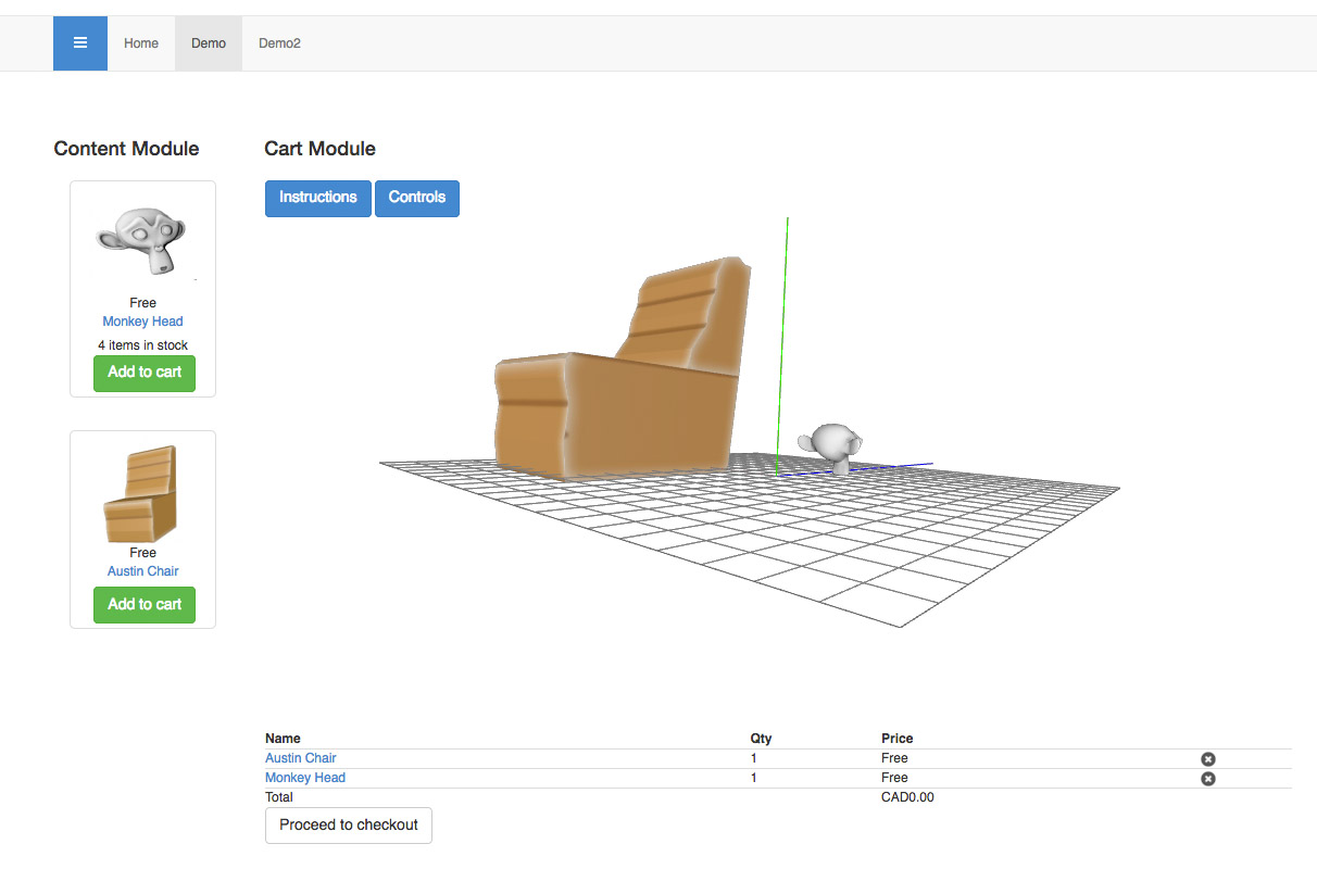 View of the 3-D scene builder