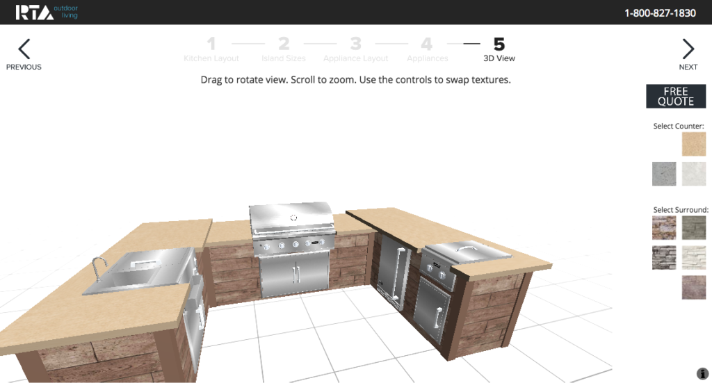 Kitchen Design Tool 3-D rendering