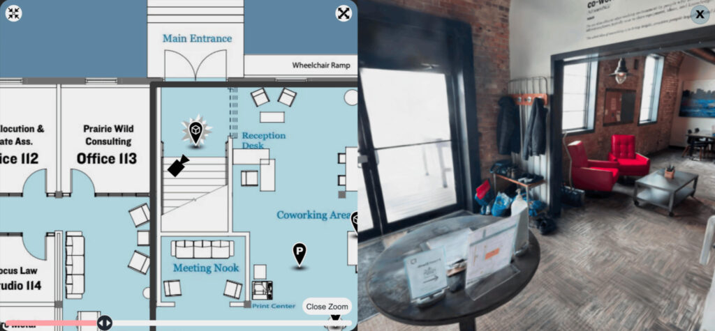 Virtual tour with 3-D room view built with 3DBug Joomla component