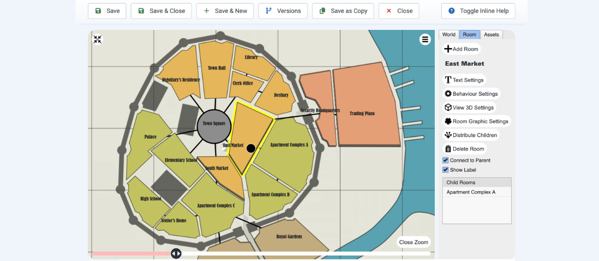 Map for an interactive real estate tour
