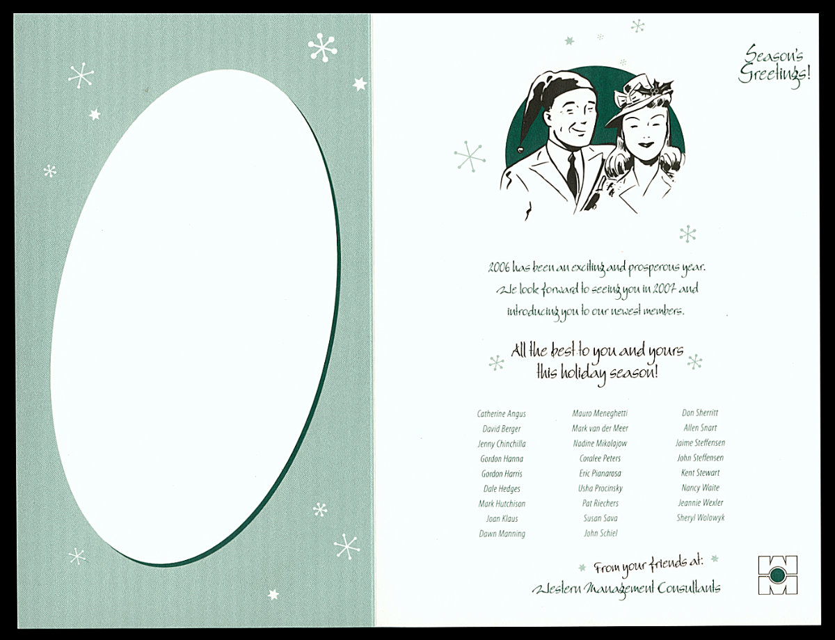 Western Management Consulting Christmas Card interior